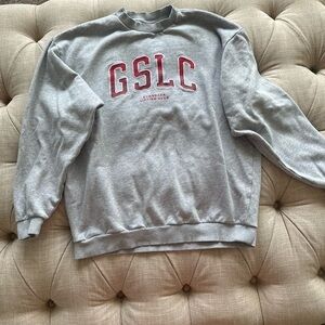 Gymshark Gray and Red Crewneck Sweater